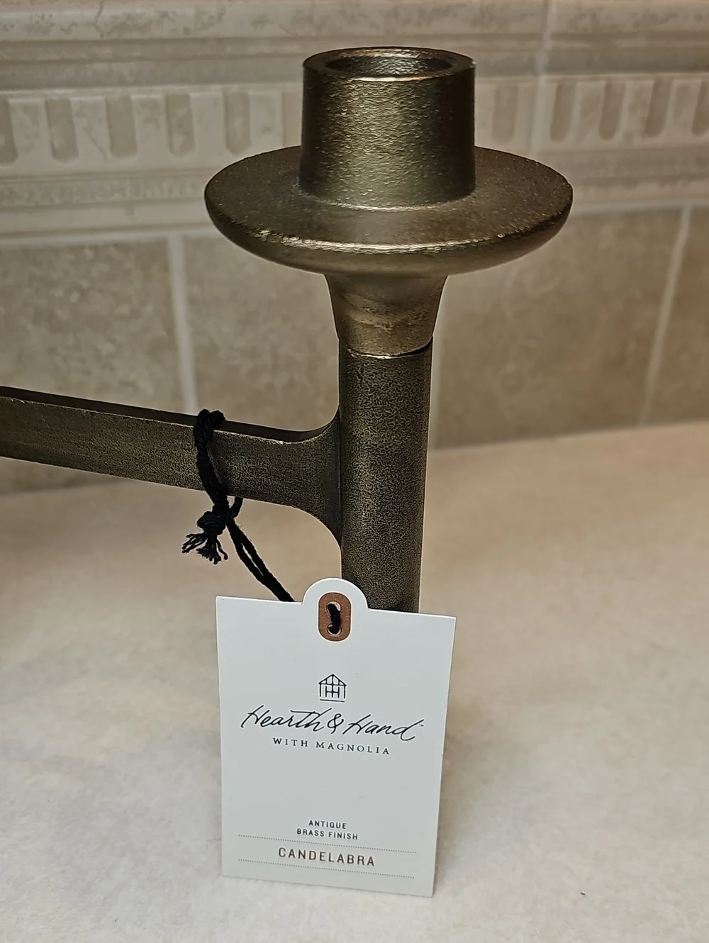 Hearth & Hand 3 Count Taper Brass Canelabra